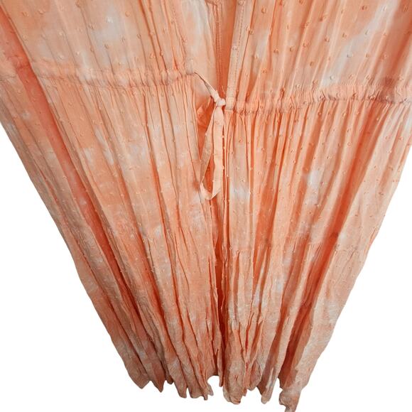 Torrid Kimono Duster Open Front Kimono Plus Size 3X Orange White Tie Dye Kimono - Picture 4 of 10